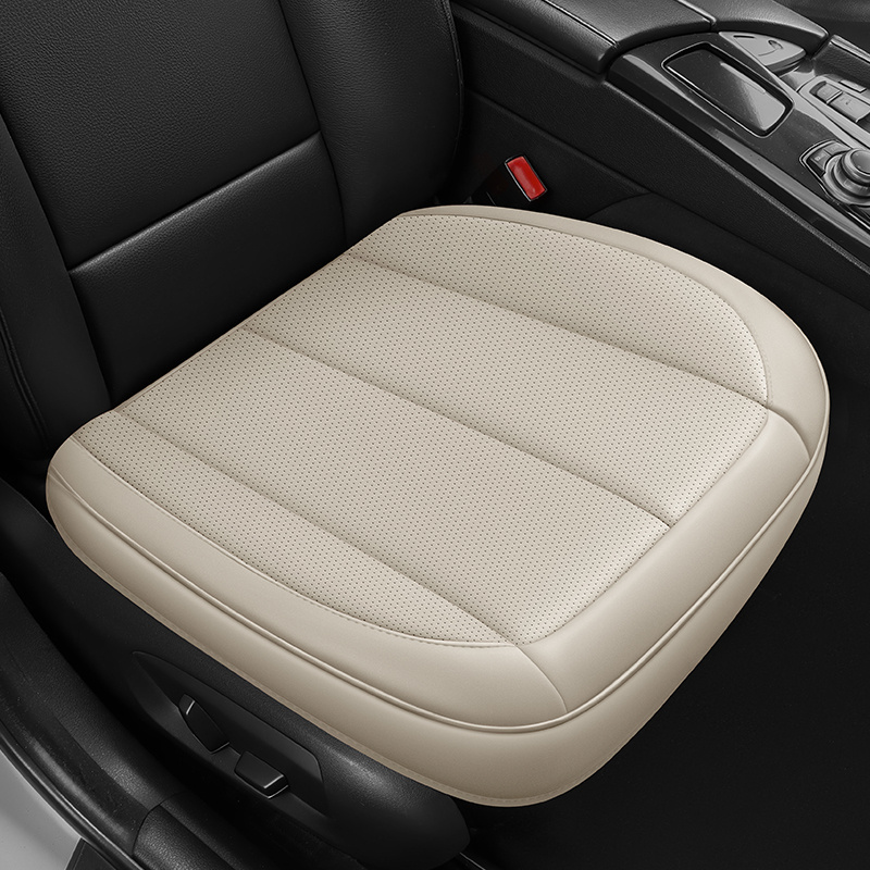 TEMU Car Front And Rear Seat Cushion, Single Seat. This Seat Cushion Features Perforated Pu Leather Fabric With An For Driving . - With Exquisite