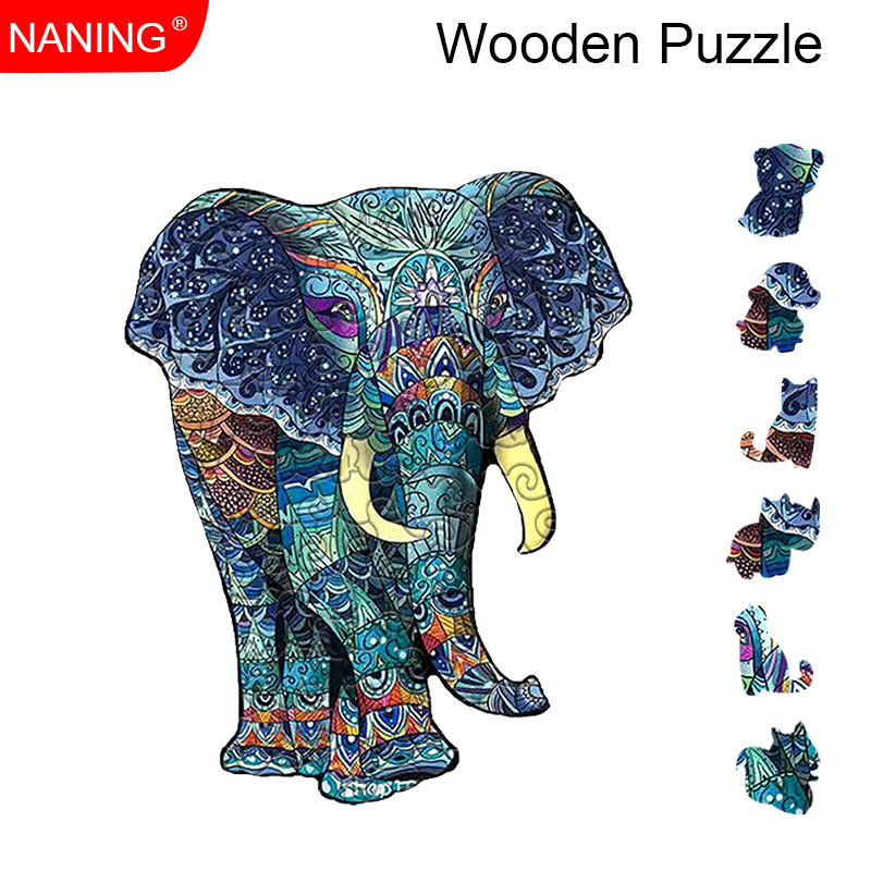 

Elephant Wooden Puzzle - Intricate , Challenging & Irregular Shapes, Ideal For Teens' Thinking Development, Perfect Gift For Holidays & Birthdays, Family Activity, Elephant Decor