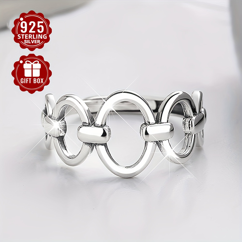925 Silver Irregular Circle Adjustable Ring for Daily Wear & Gifting
