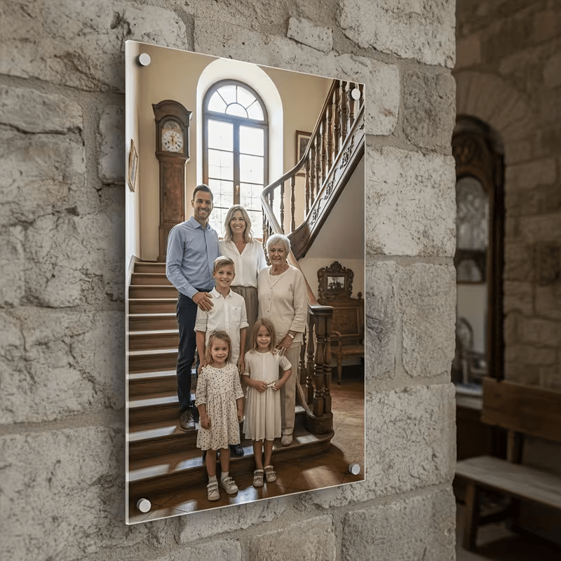 TEMU 2d Flat, 2d Custom Photo Acrylic Wall Art - Personalized Photo Frame With Your Own Photo/text/logo - Beautiful Family Moments - Gift For Family