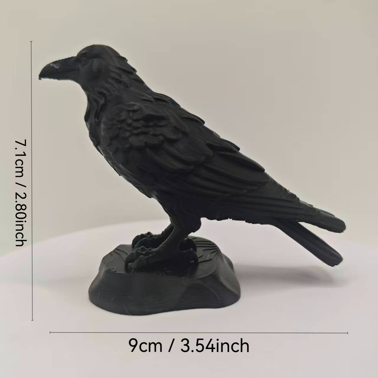 E-shop Schwarze -Krähen-Statue Figur – Gotische Dark-Academia-Deko mit realistischer Krähen-Skulptur, Kunststoff, geeignet als