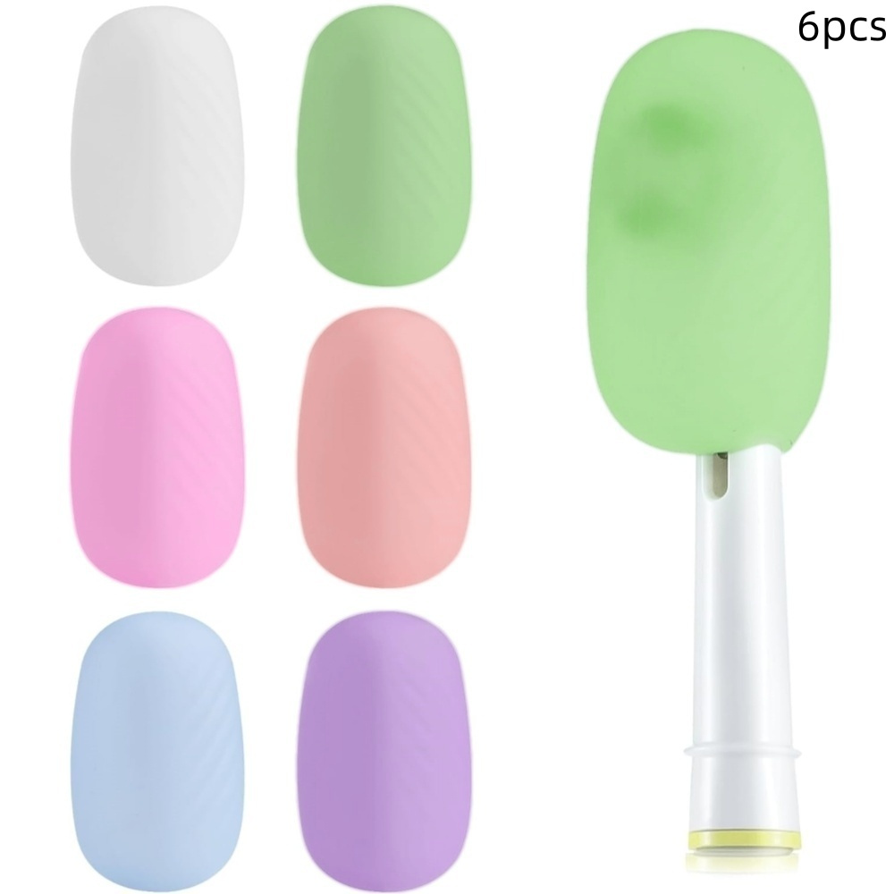 

6pcs Silicone Toothbrush Covers - Hypoallergenic, Reusable Caps For Electric & Manual Toothbrushes