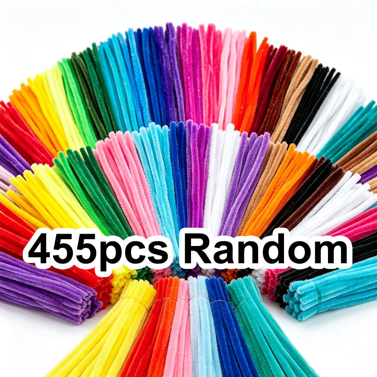 TEMU 455pcs 11.8 Inch Soft Flexible Chenille Stems Bulk, Random Color Pipe Cleaners For Diy Crafts, Party Supplies, Festival Celebrations And Year