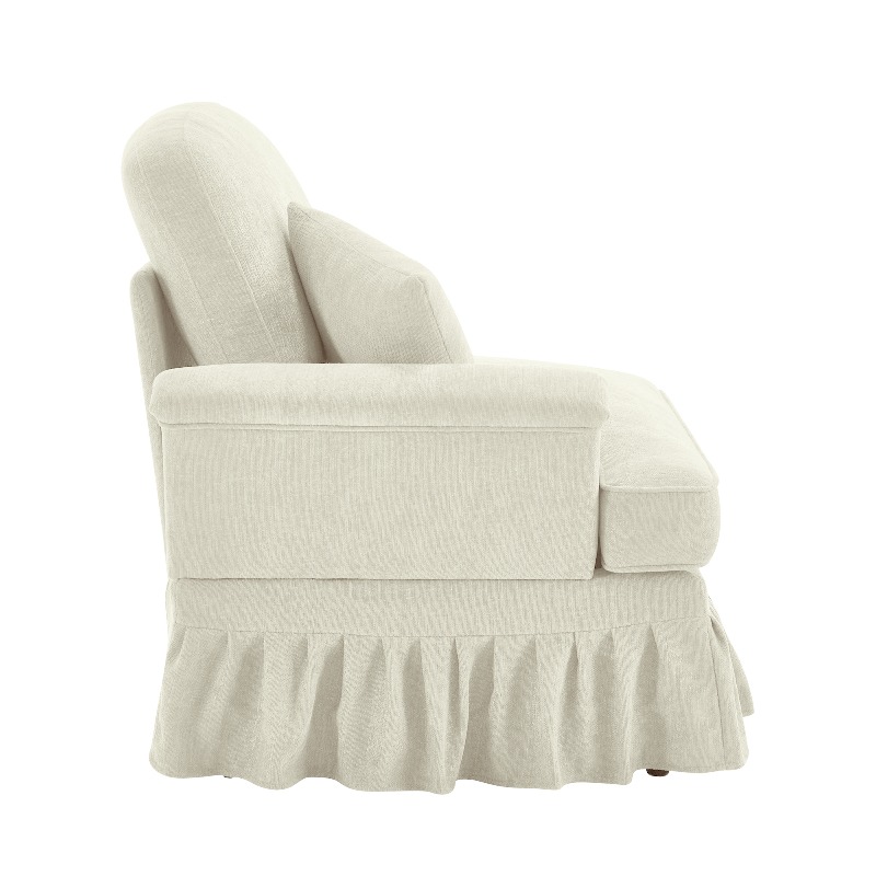 Sofa Lsf Chenille W/1 Pillow -Beige White, Comfortable Backrest Sofa, Modern Minimalist Style, Suitable for Bedroom, Office, Dorm and Living Room, Easy to Clean, Easy to Install