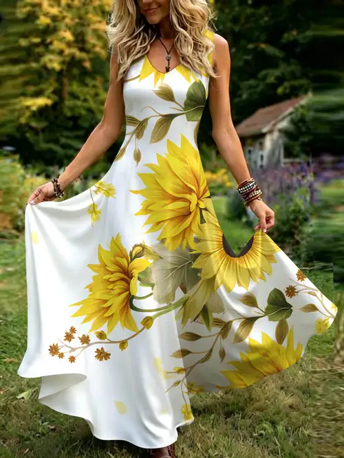 sunflower dress sold on Temu United States sunflower dress sold on Temu United States