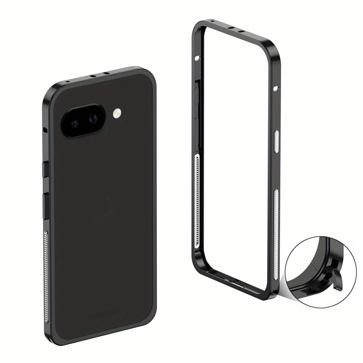 TEMU For Google Pixel 9 /pixel 9a/pixel 9 Pro/pixel 9 Pro Xl Metal Frame Shockproof Case, Hollowed-out Aluminum Alloy Phone Cover With Optional