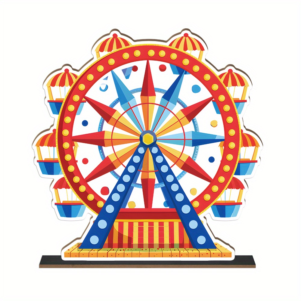 TEMU 2d Flat, 2d Flat-printed, Wooden Wheel Sign - Perfectly Suitable For Homes, Farmhouses, Shops, Etc. | An Ideal Carnival Gift, 2d Flat