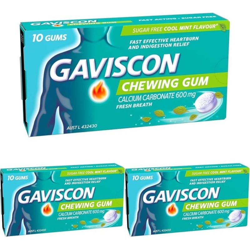 30 Pack Indigestion & Heartburn Relief Chewing Gum - Fast-Acting Acid Reflux Relief, Cool Mint Flavor, Ingredients, Sugar-Free, for Sensitive Stomachs, Digestive Aid, 30 Individually Wrapped Packs (No Allergens)