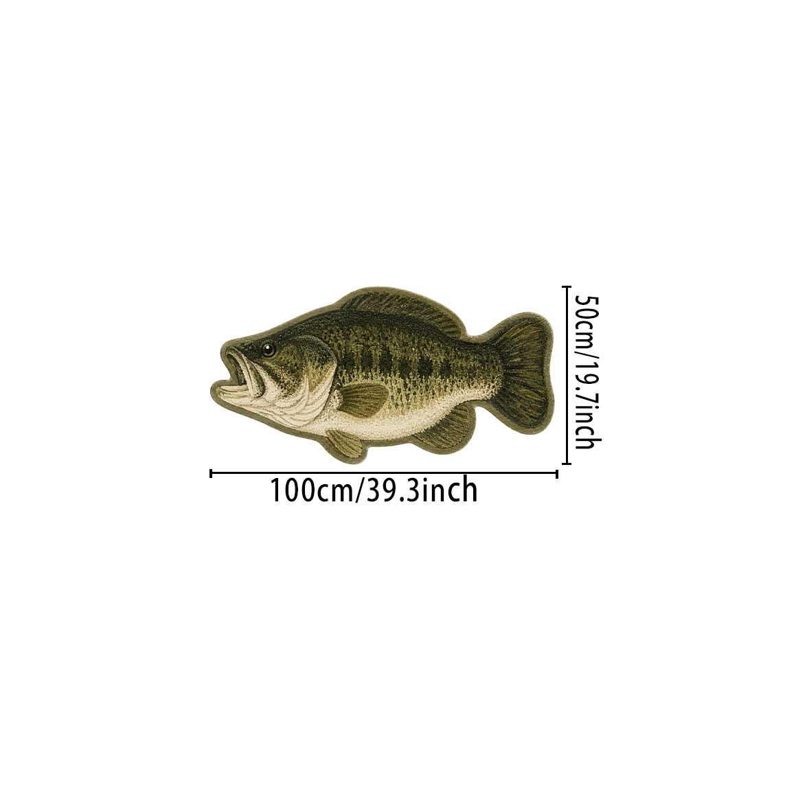TEMU Velvet Rug With Dotted Plastic Anti-slip Backing, 7.5mm Thick, 1pc. Decorative Rug In Of Fish. Soft And Comfortable Living Room Coffee Table