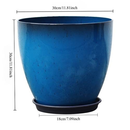 2pcs low maintenance modern resin planter set 1pc planter and 1pc tray with drainage holes style suitable for home plants peace lily indoor outdoor use durable lightweight decorative planter tray gardening gift home decor