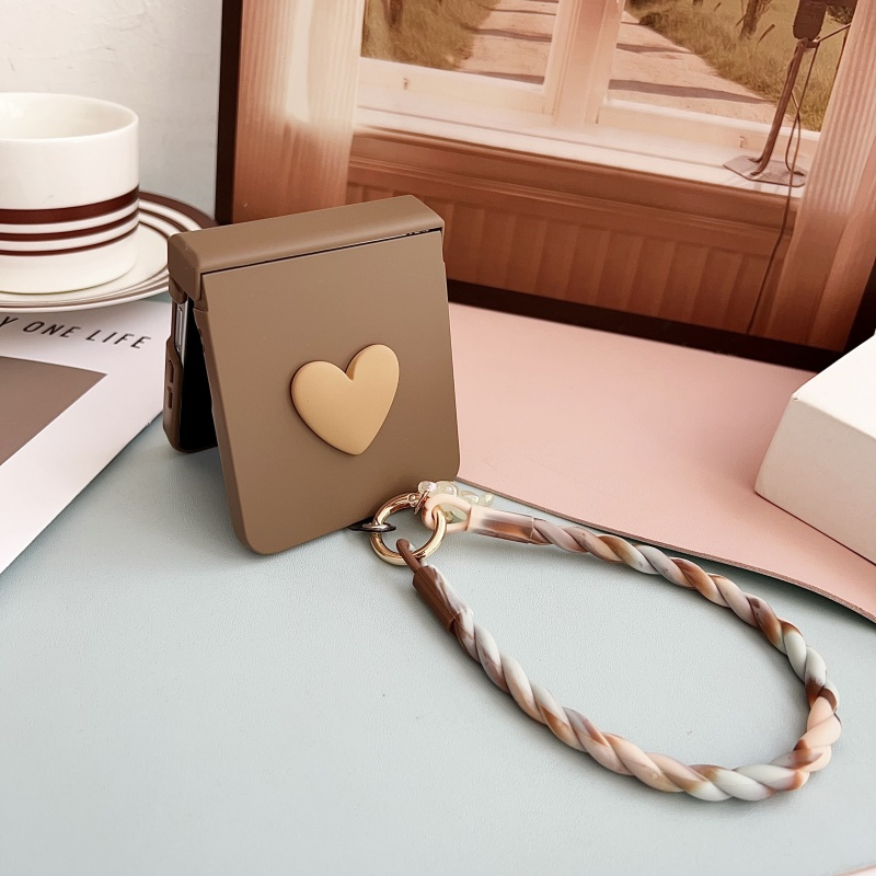 TEMU Phone Case: Niche Hand Strap Case, Suitable For Z Flip 7, Foldable Screen Z Flip 6/5 Full-coverage Simple Flip Cover Protective Case
