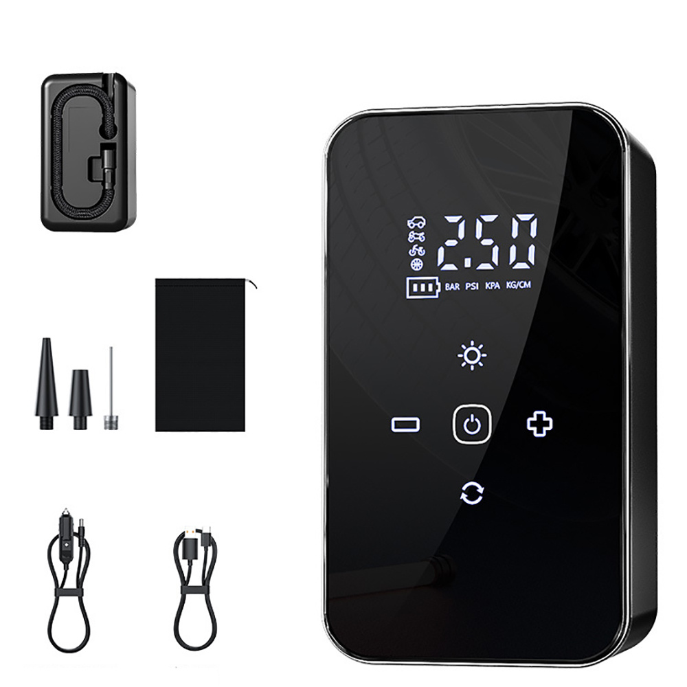 TEMU Portable Tire Inflator Air Compressor With Digital Pressure Gauge, 140psi Rechargeable Battery, Led Light, Cordless Bicycle Pump For Cars,