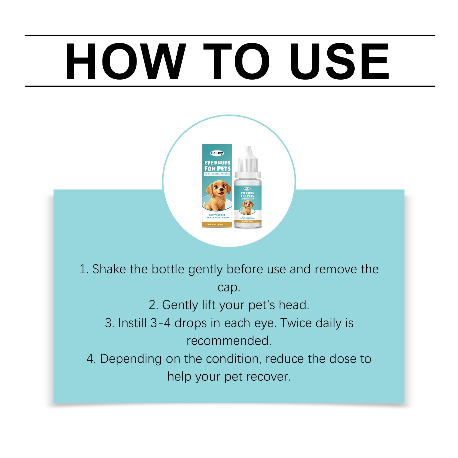 Pet Eye Care Solution to Reduce Tear Stains, Cleaning Around The Eyes, Suitable for Daily Care And Cleaning for Both Cats And Dogs