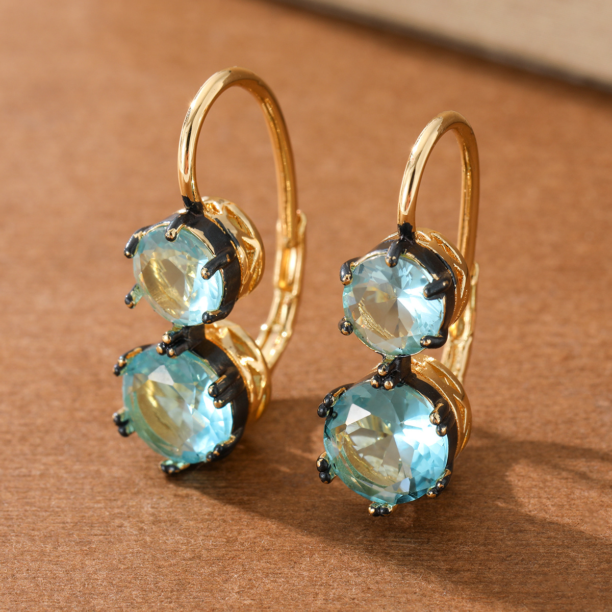 TEMU Boucles d'oreilles pour femmes, style luxe facile et , , avec pendentif à griffes et double synthétique , parfaites pour les fêtes, les