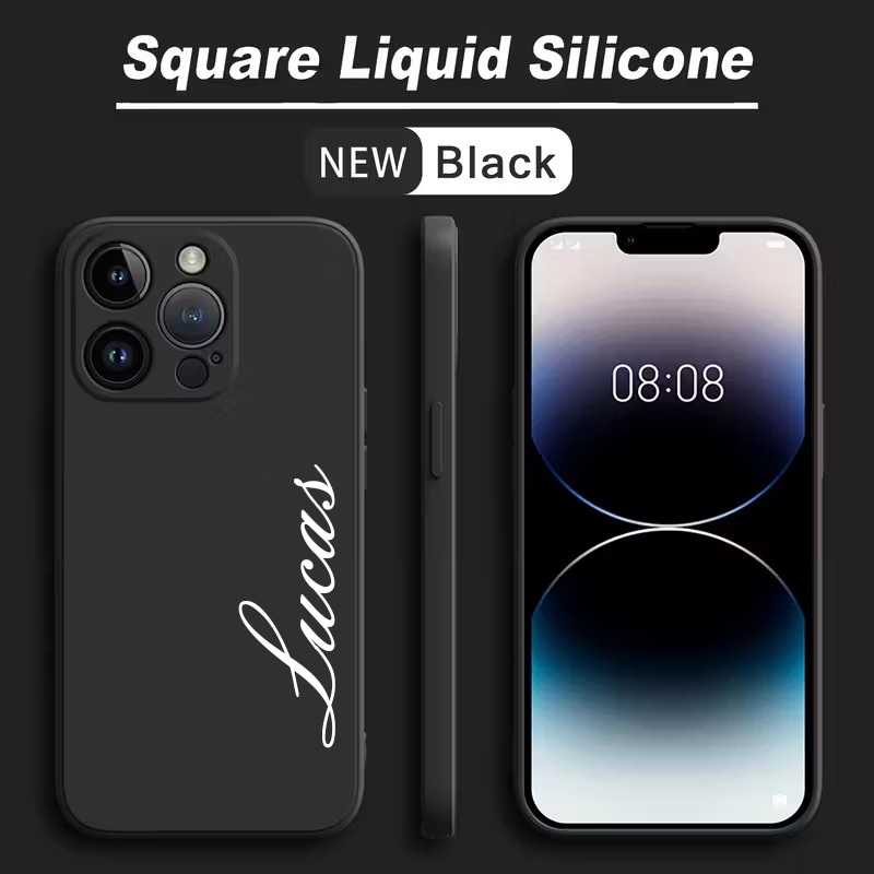 Image of Phone Case - Liquid Phone Cases With Personalized Text And Names, In Colors, Designed For Iphone 17/16/15/14/13/12/11 Pro Max/pro/plus. Cases Are Shockproof, Lightweight, Soft, Stylish, And Durable
