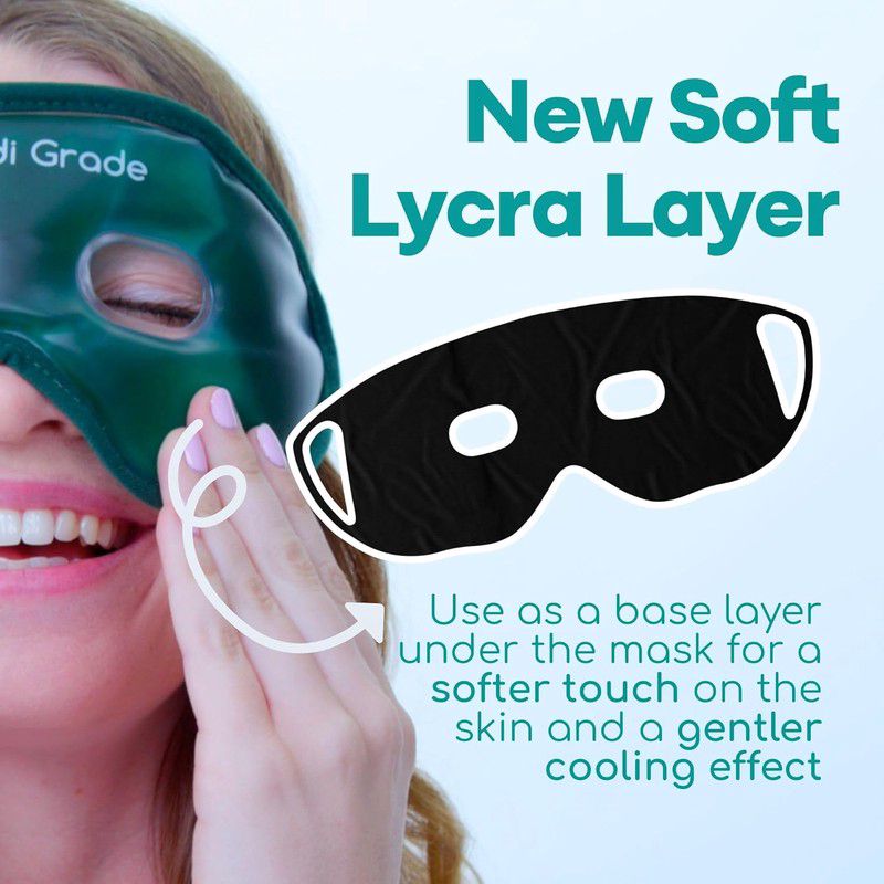 Cooling Eye Mask with Insulated Thermo-Bag & Gel Pads - Ice Cold for Puffy Eyes, Dark Circles, Wrinkles, Under-Eye Bags - Overnight & Morning/Evening Use - Soft Gel Mask for Sensitive Light, Dark Circle, Wrinkle - Long-Lasting Cold - No Fragrance