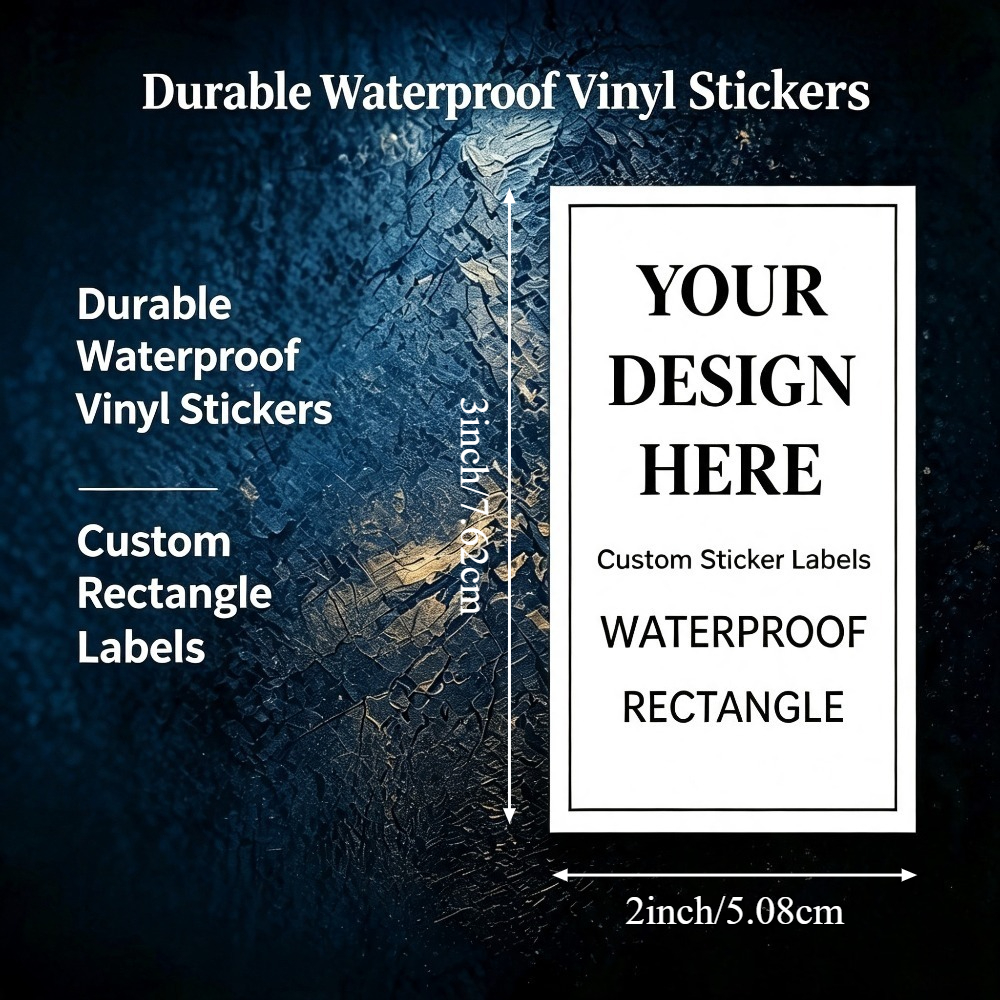 TEMU [custom] Rectangular 30/60/90pcs Multi- Sticker Labels - High-quality Stickers, Personalized Text/image/logo/photo, For Address, Business