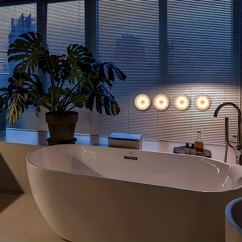 1/2/3 Piezas Luz Nocturna LED Recargable USB, Sensor de Movimiento, Iluminación Suave, Luces con Montaje Magnético, Tono Cálido y Blanco, Superficie Pulida, Ideal para Salón, Dormitorio, Armario, Pasillo, Zapatero e iluminación nocturna, Batería