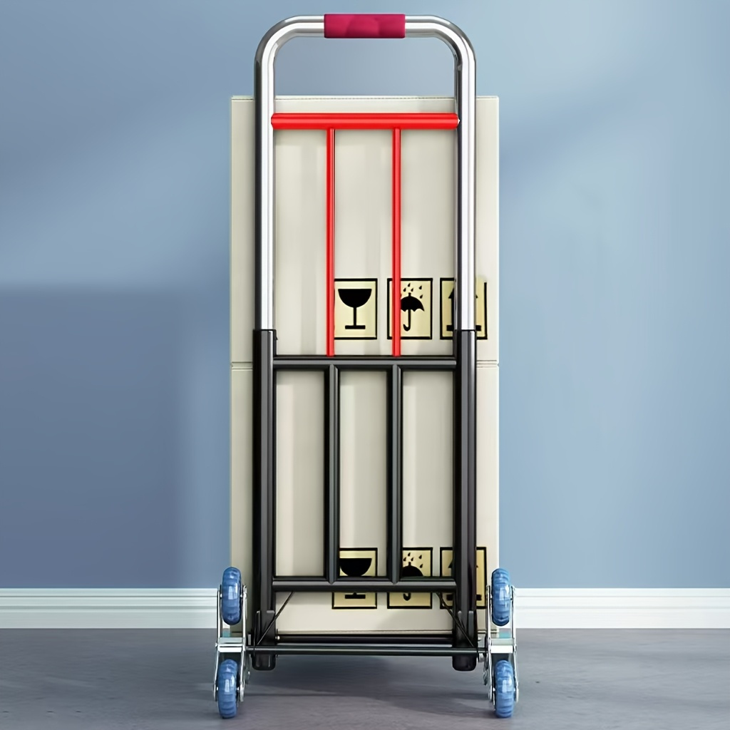 1pc heavy duty labor saving foldable cargo lifter portable transport cart with climbing wheels durable iron construction suitable for moving heavy items up and details 2