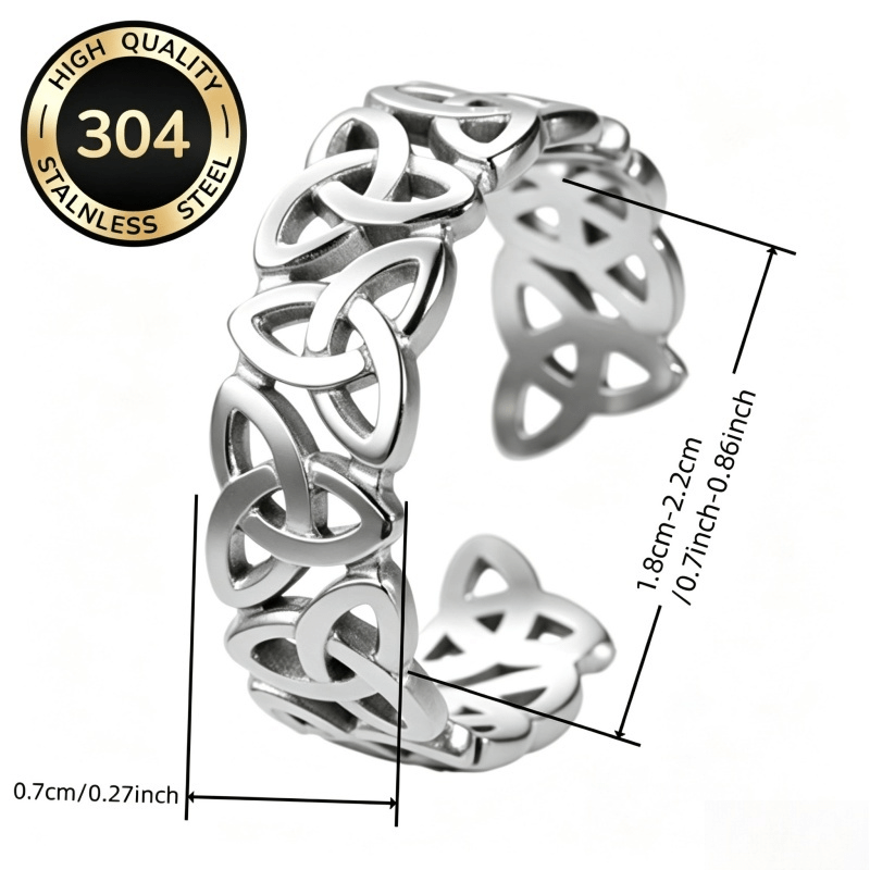 Fashion Flower Open Adjustable Ring, 304 Stainless Steel