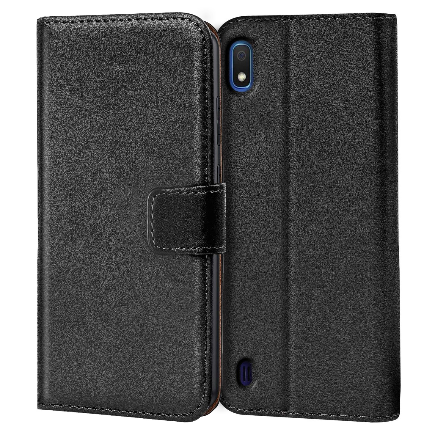 TEMU Phone Case: Mobile Phone Case For For Galaxy A10, Book Wallet Case, Flip Cover Case, Synthetic Leather, Card Slots, Stand Function, Black
