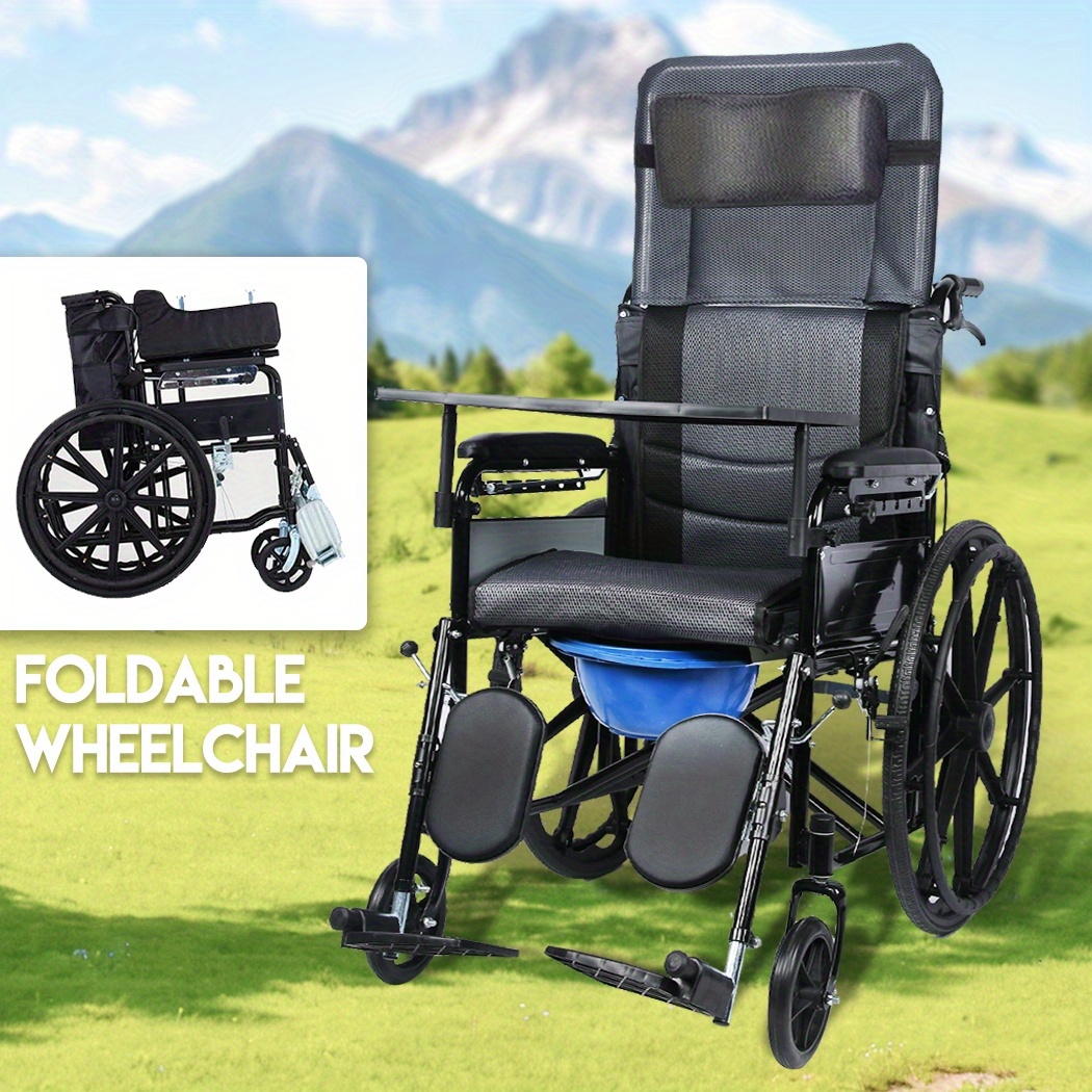 Lightweight Foldable Wheelchair-Portable&Easy to Carry, Perfect for Travel & Daily Use Easy to Maneuver