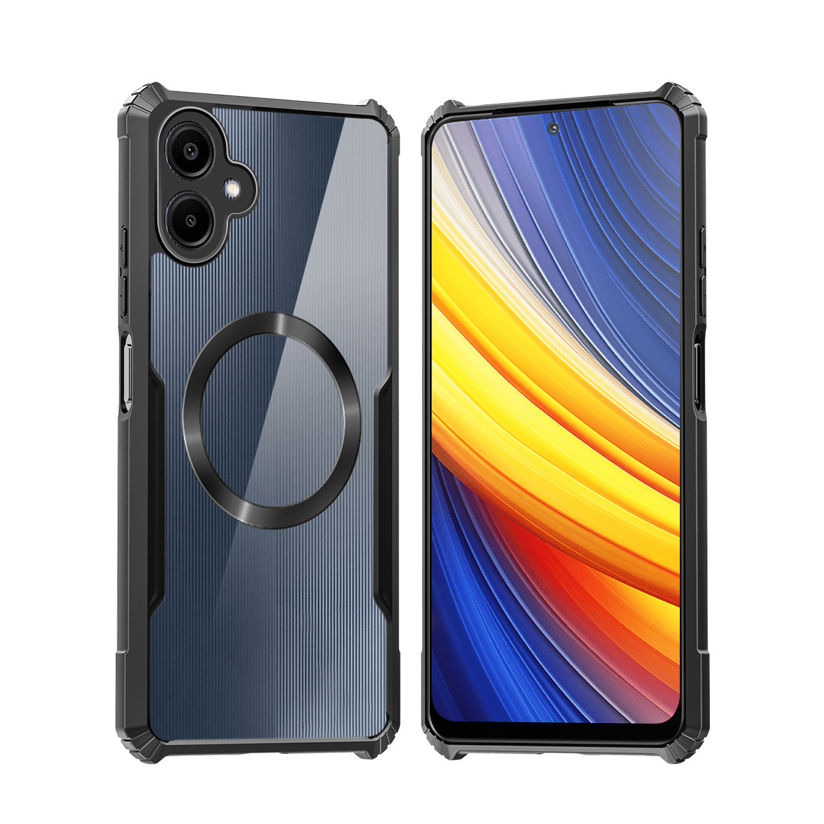 TEMU Phone Case: Compatible With Galaxy A06 4g/ 5g Phone Cases Magnetic Casing Shockproof Soft Cover Acrylic Transparent Back Protection Shell