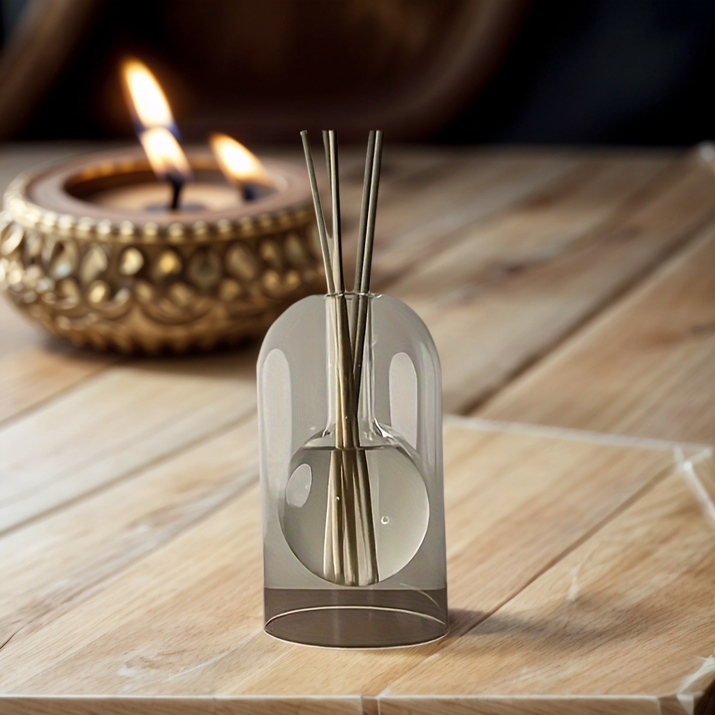 Portable Elegant Flameless Glass Diffuser Bottle With - Refillable Essential Oil Device For Cedar Scent, For Air Freshener, Holiday Gift Suitable For Christmas/valentine's/easter (oil Not Included)
