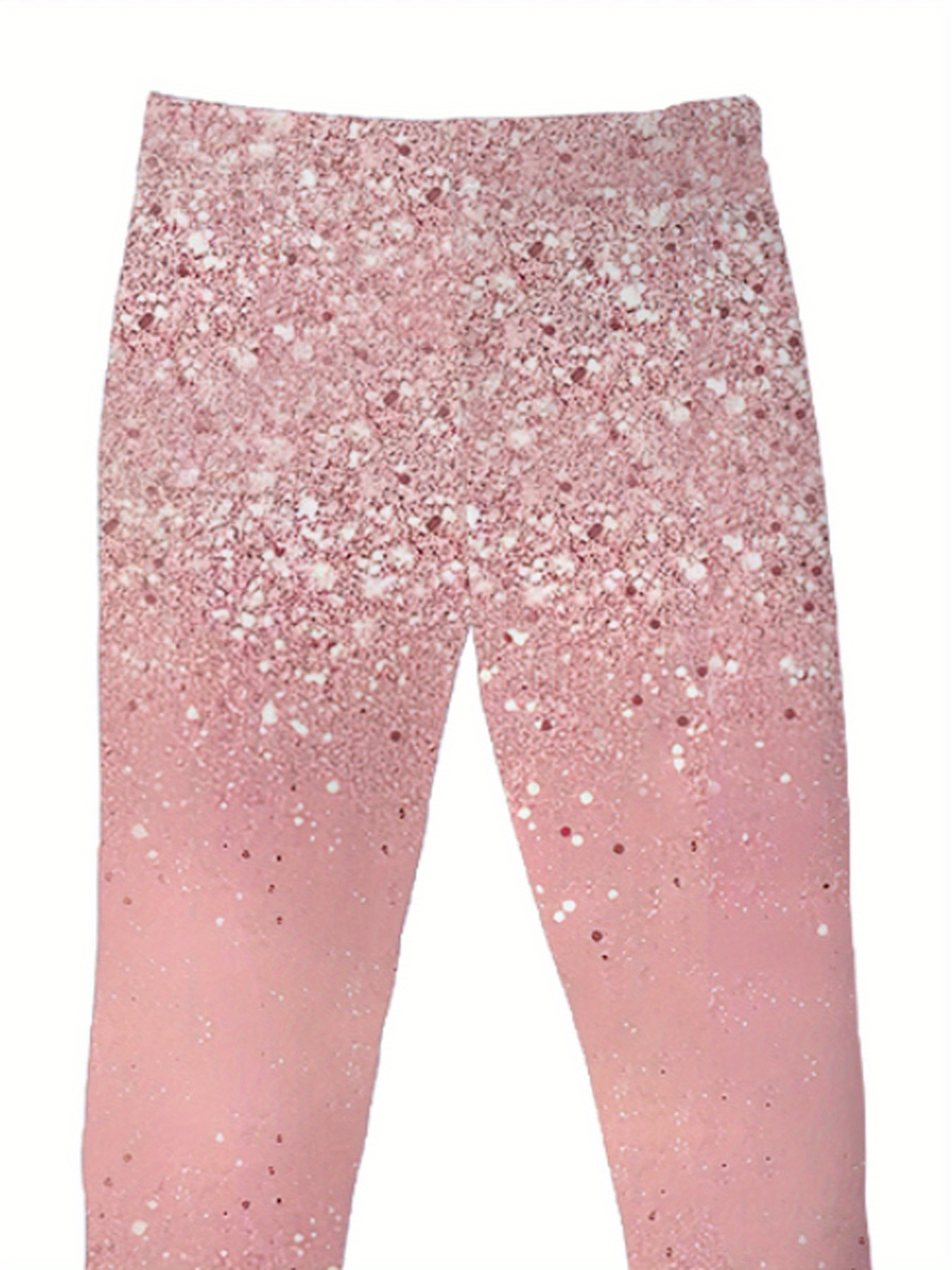 1pc Girls' Sparkling Pink Princess Leggings with 3D Glitter Print - Sparkling Tights for Dance, Parties & Casual Attire, Breathable Comfort Fit, Random Sparkling Pattern, Spring Summer Fall Casual Outfits ( to Kids) - 1pc, Dance Wear, Party Outfit, Playful Design, Fun Pattern, Soft Material, Comfortable Fit, Kids' Tights, Young Dancers, Young Princesses, Glittery Leggings, Trendy Outfit, Fabric, Durable Material, Kids' Tights | Fun Pattern Leggings | Comfortable Fit Pants, Glitter