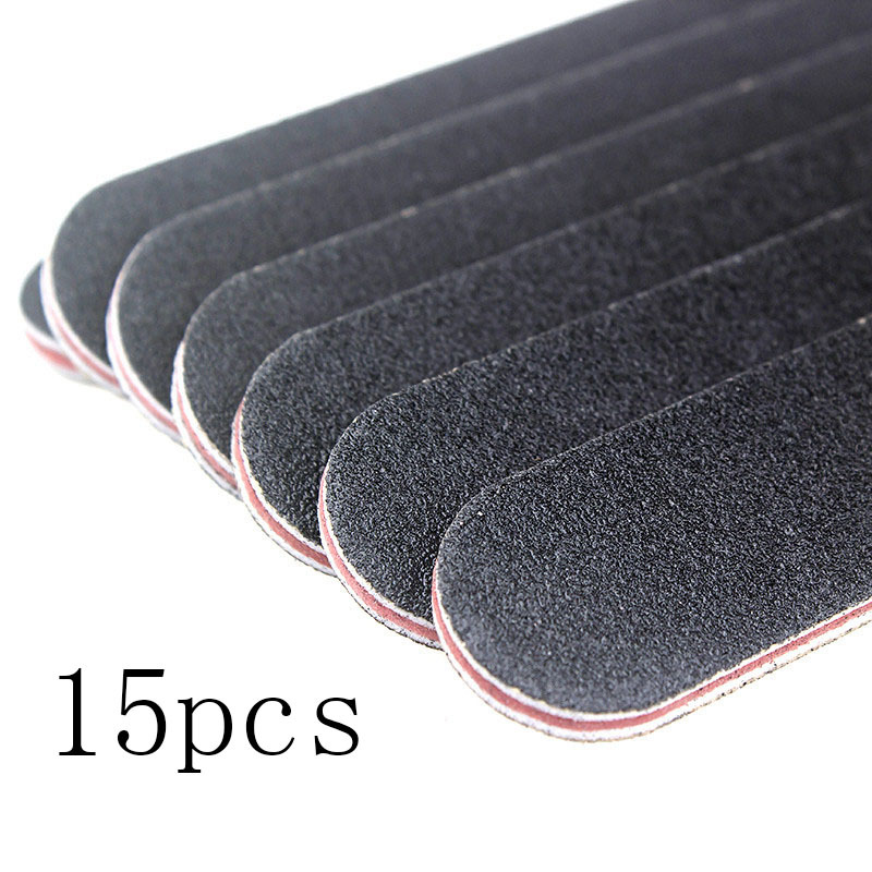 TEMU 15pcs Double-sided Professional Nail Files- 100/180 Grit Black Emery Boards; Washable; Suitable For Natural And Acrylic Nails; Ideal For Nail