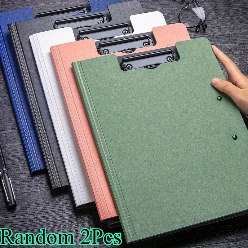 Image of Random 2pcs A4 File Folder Clipboard Writing Pad Memo Clip Board Test Paper Storage Organizer School Supplies Office Stationary