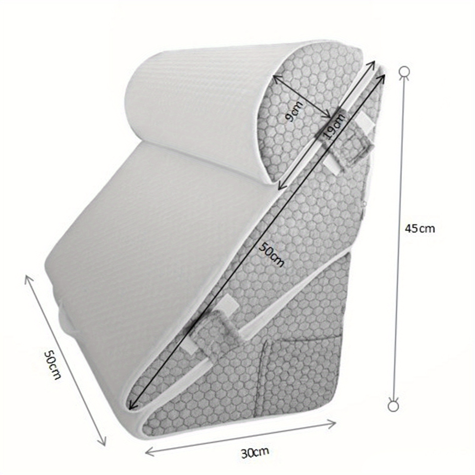 Adjustable Foam Pillow 3pcs Adjustable Foam Wedge Pillow Set Postoperative Back, Leg and Knee Support Folding Triangular Pillow for Sleeping, Preventing Acid Reflux and Snoring