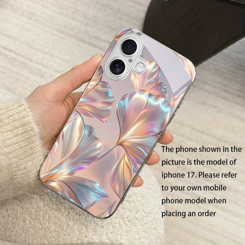 TEMU Phone Case: Gorgeous Textured Ginkgo Leaf Electroplated Silver Iphone 17 Case, Compatible With Iphone 17 Air/iphone 17 Pro Max/iphone 17