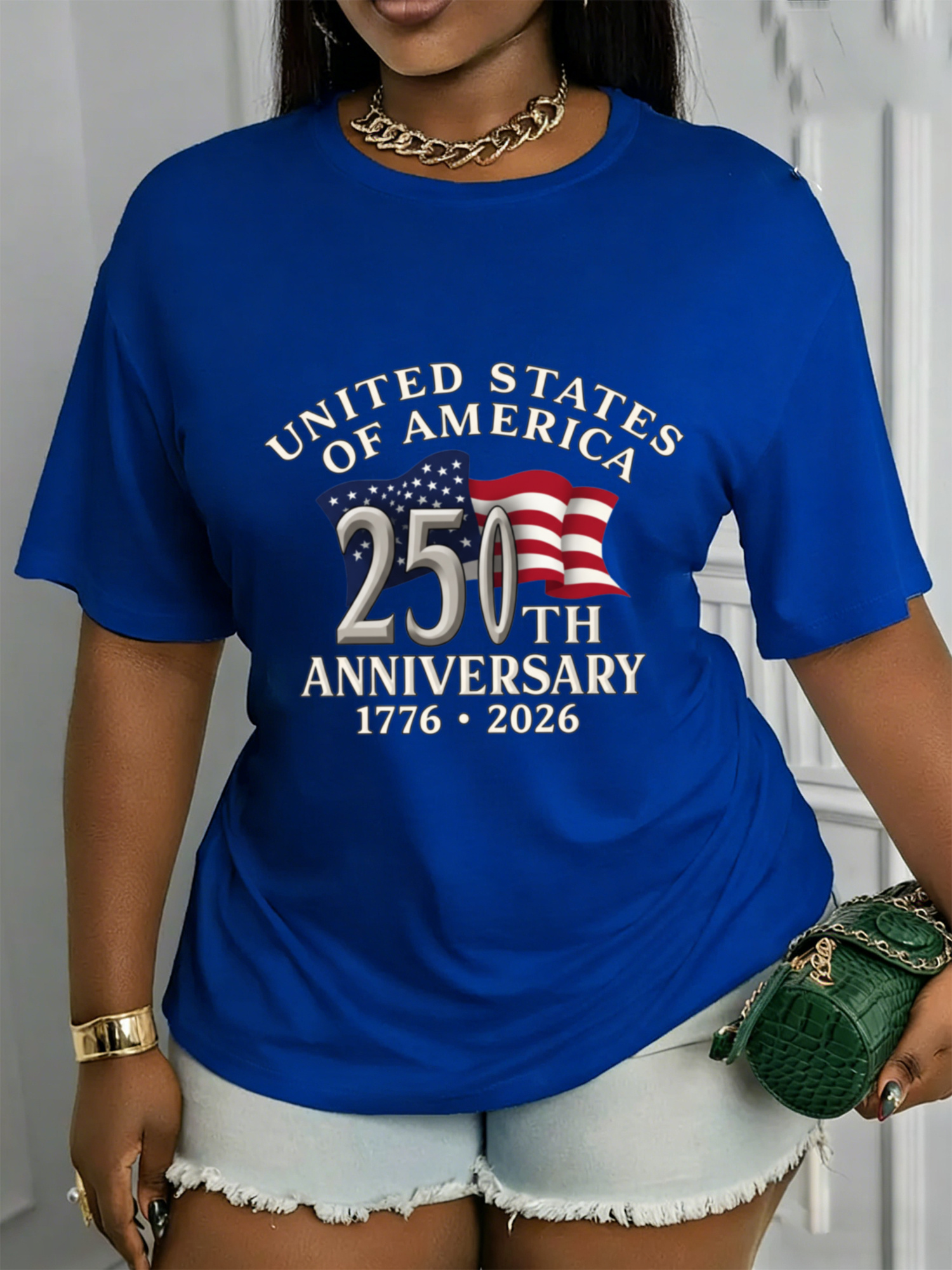short sleeved casual top for women celebrating the 25th month anniversary of the united states   vacations and spring summer wear its machine washable and offers a versatile fit suitable for and festivals
