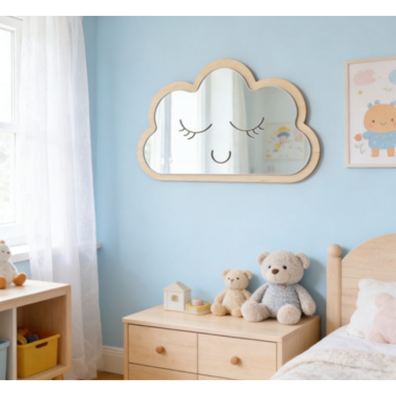Decorative Acrylic Mirror Wall Mirror for Kids Room, Cloud Design
