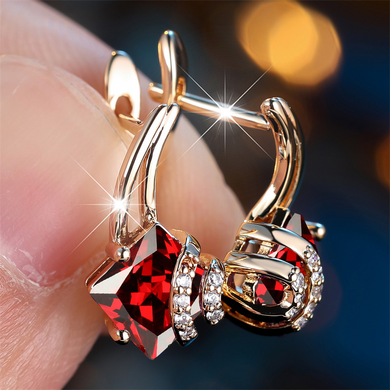 1 Pair Fashion Synthetic Zirconia Earrings Easy Retro Trendy Jewelry