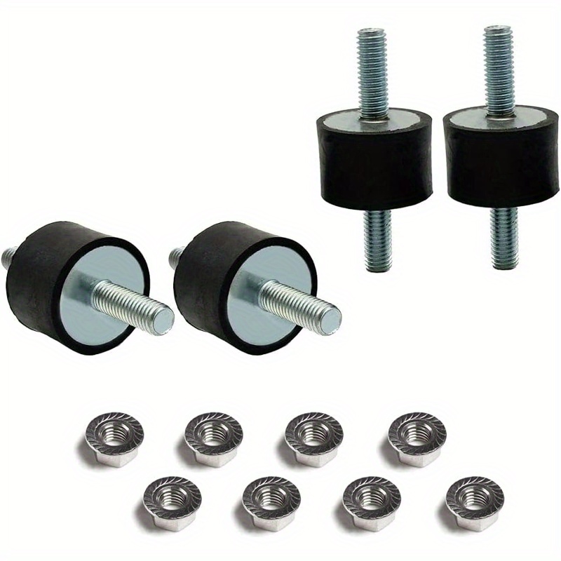 4pcs m8 30 x 20mm rubber isolator mounts double studs shock absorber with 8pcs locknuts, cylindrical   isolation   mounts for compressors pumps generators motor engines, machinery  , engine mounting solution,   isolator, durable shock absorber,    , reinforced construction, vibration dampening system, industrial maintenance, equipment installers Product details 0