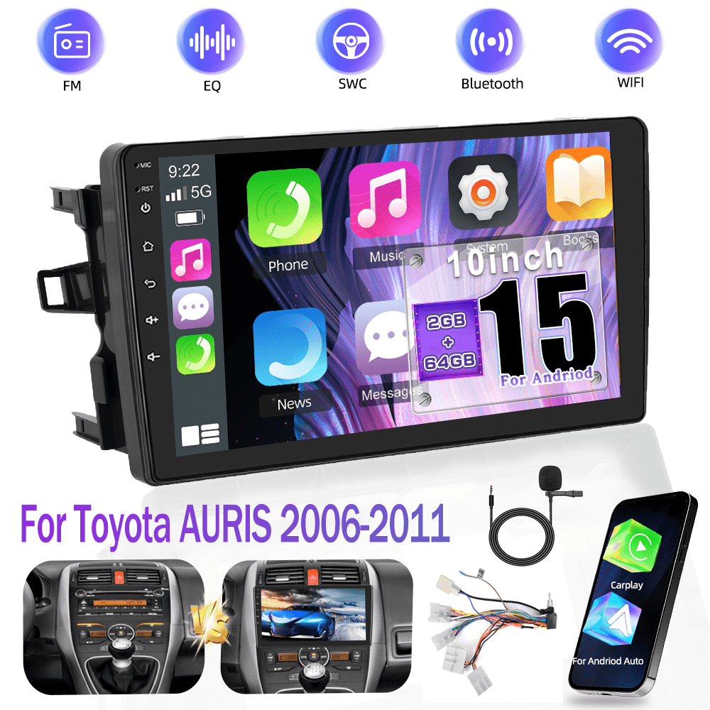 TEMU For 2006-2011, 15 (2g 64g) 10 Inch Touchscreen, Features Integrated /, Eq/fm/rds Radio, Bluetooth 5.0, Wifi Download, Swc, And Reversing Input.