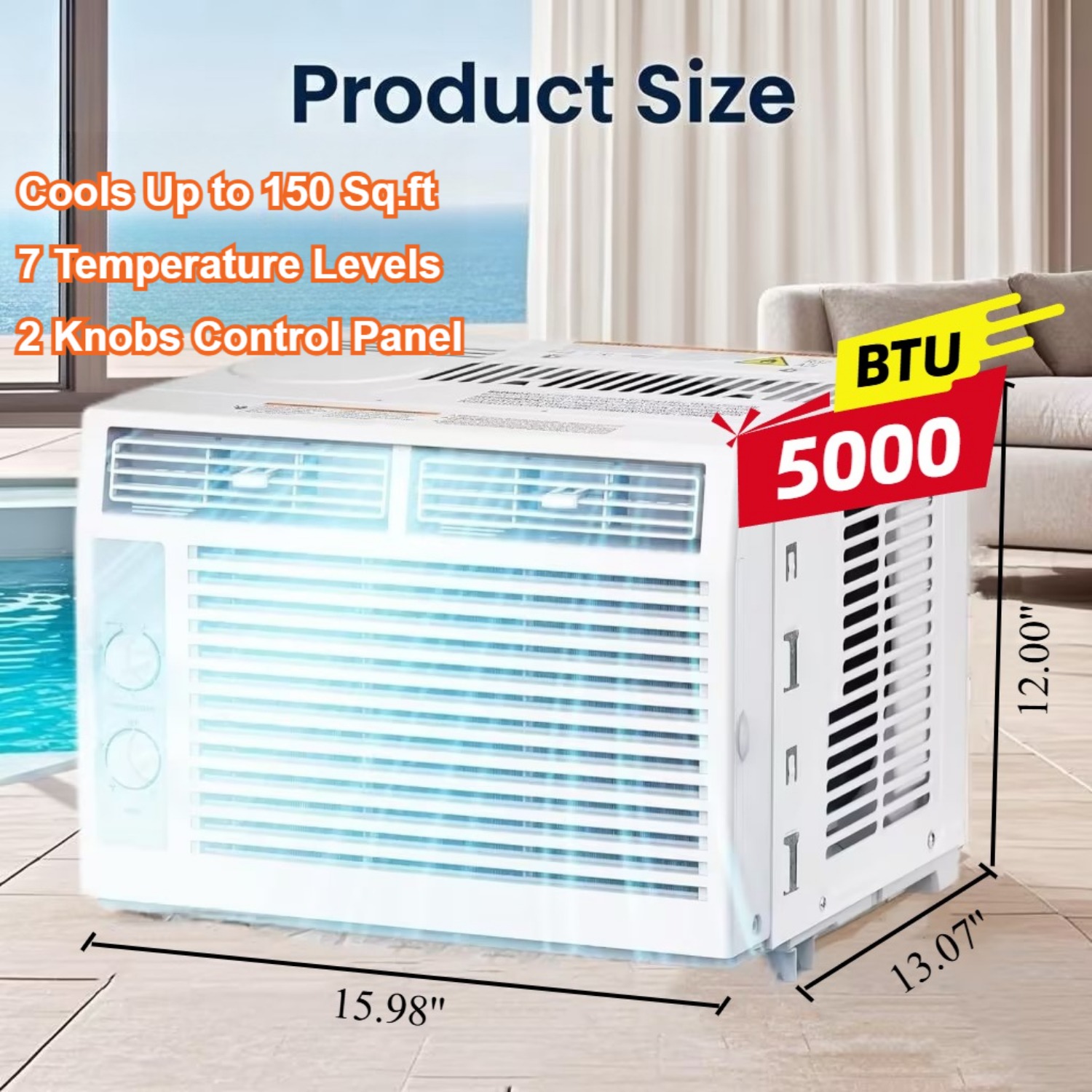 10000/5000 BTU Window Air Conditioner, Ultra Quiet Energy... product image 9