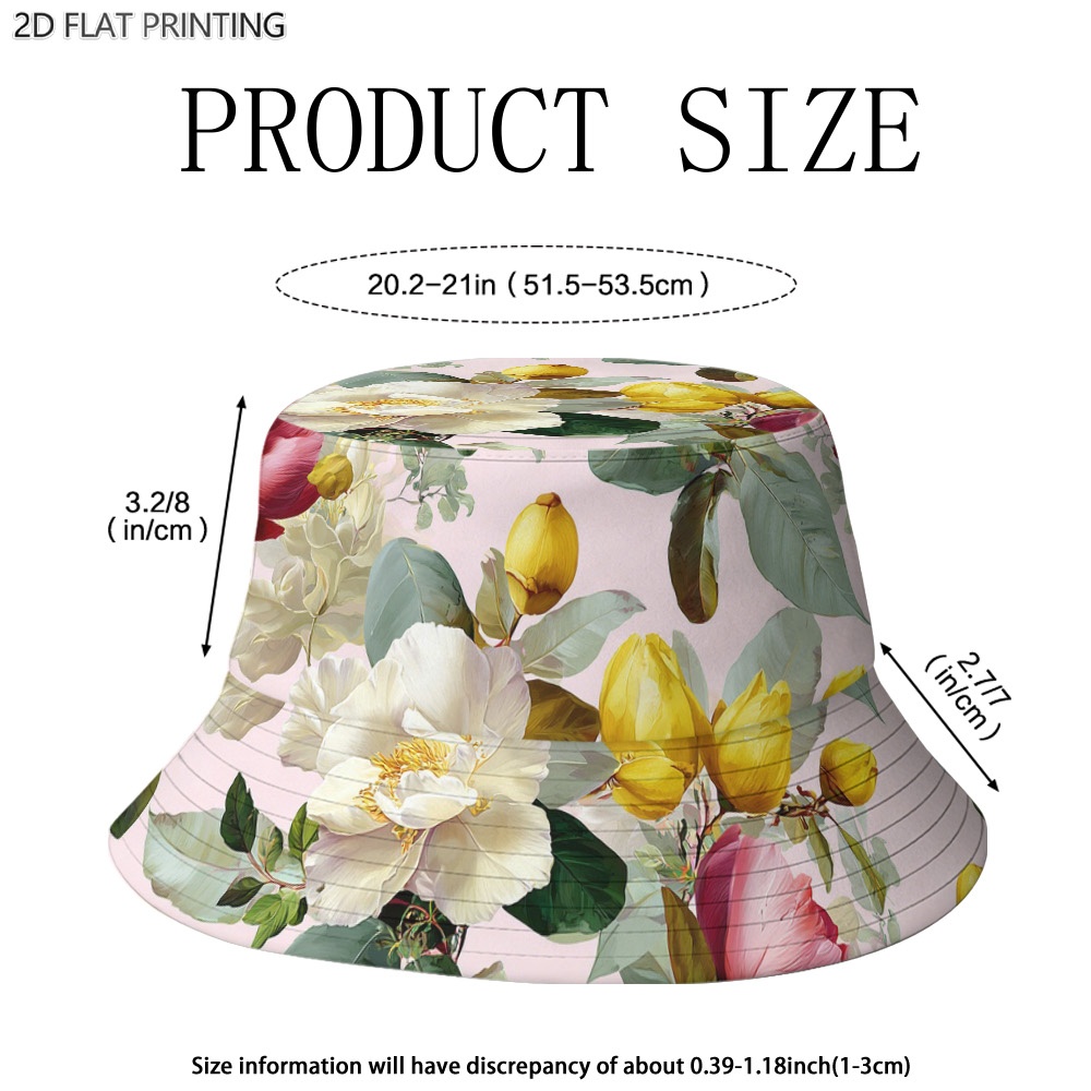 2d flat 1pc printed unisex fisherman hat spring summer bucket cap for beach leisure outdoor events casual elegant daily wear 2d flat