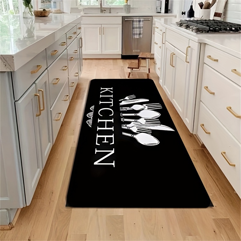 Temu – TEMU 3pcs Set Non Slip Kitchen Floor Mat, Easy To Clean, Washable Kitchen Rug, For Hallway, Kitchen Accessories, Home Decor