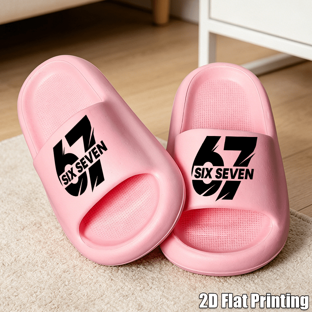 TEMU Girls' Solid Color Casual Sandals, Thick Sole Soft Sole Eva Household Shower Slippers, Comfortable Wedge-shaped High-heeled Beach Slippers