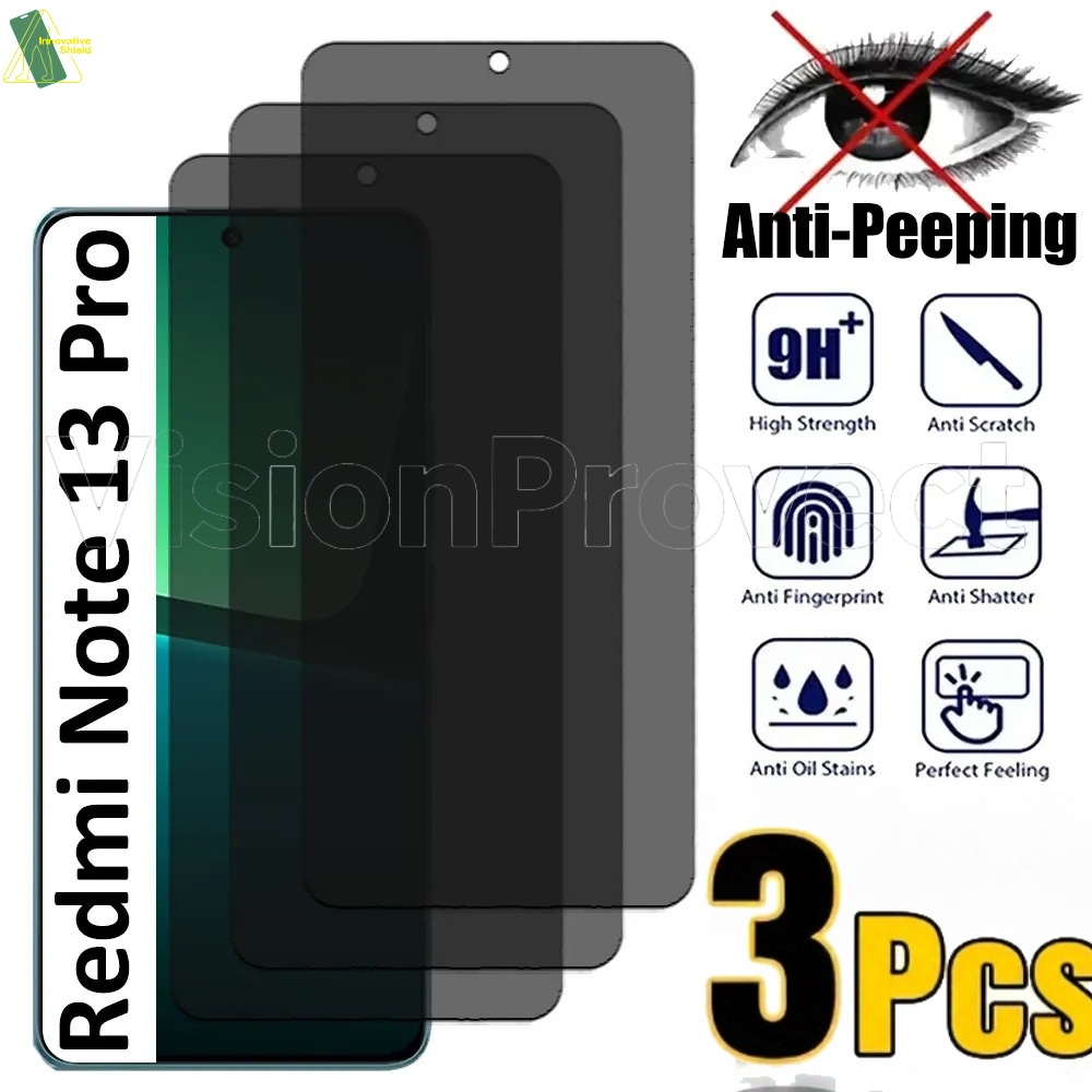 Protection D'écran En Verre Trempé Anti-espion Pour Redmi Note 9 Pro/9S/9T – 3 Couches, Anti-choc – Neuf, Garantie 1 An
