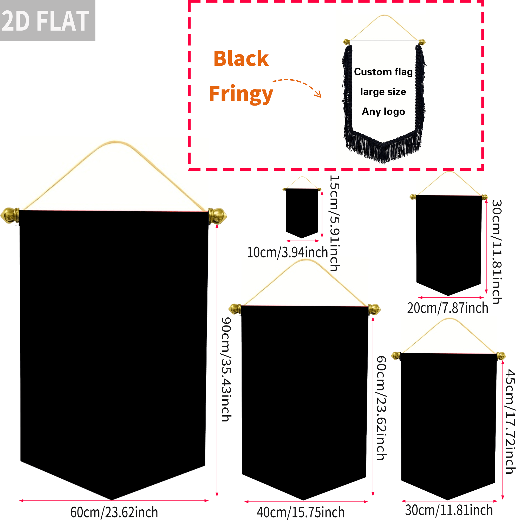 E-shop 2D Flach, 2D FLACH Personalisiertes Doppelseitiges Quasten-Banner (1 Stück) mit Fotos Text: Langlebiges Dekorationsstück mit Designs, geeignet