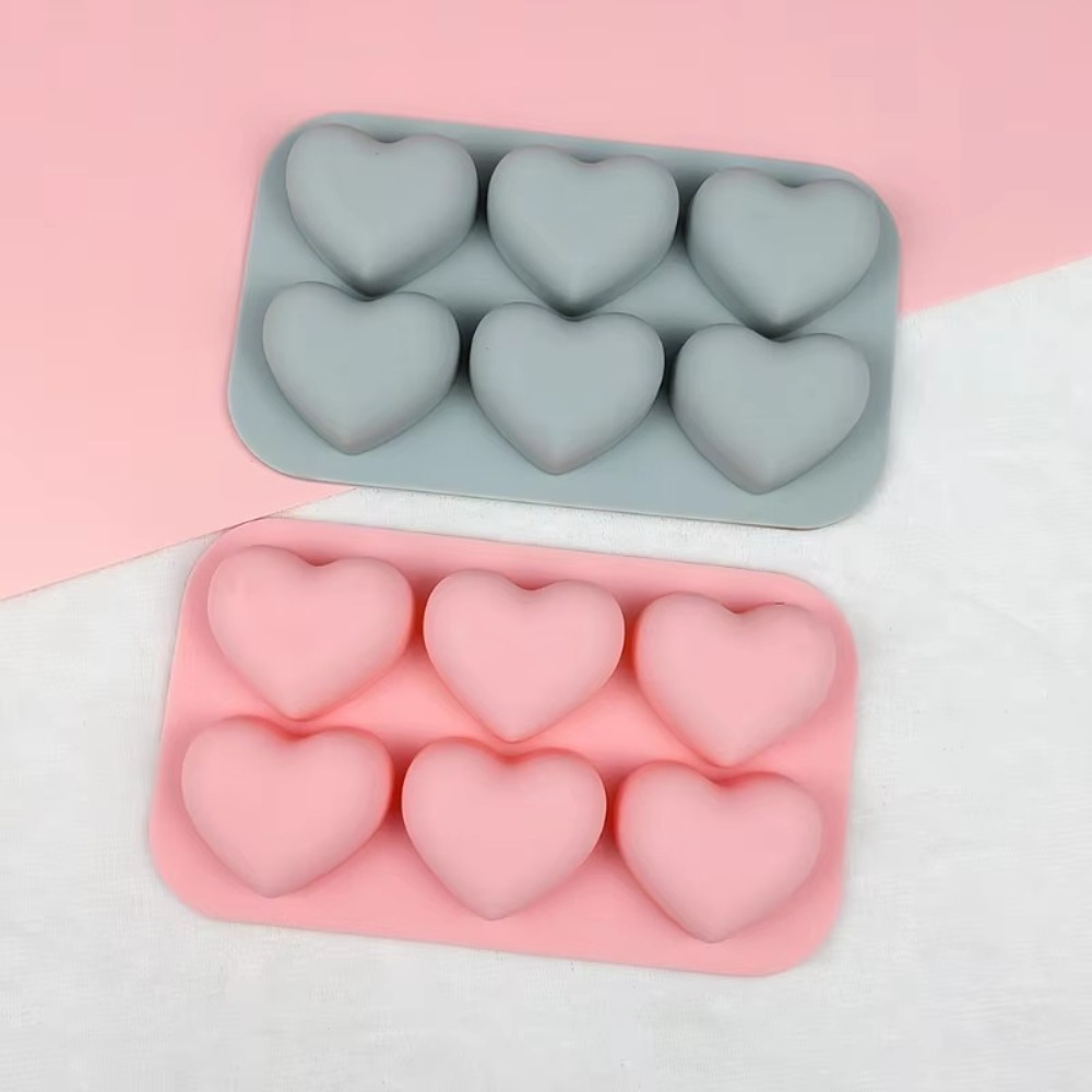 

6-cavity Silicone Heart Mold Set For Candles, Soap, Resin - Crafting Mould For Valentine's Day, Easter, Thanksgiving, Father's & Mother's Day Gifts