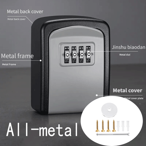 1pc all metal anti theft waterproof suitable for home construction site anti theft password lock box safe hard and firm with anti theft password lock ideal for storing small items like keys