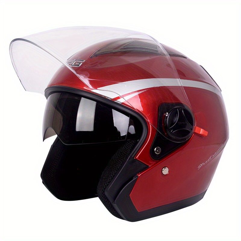 4x motorcycle helmets WCL 3/4 W/ Dual Flip Down Faceshields Motorcycle Helmet & Scooter Helmet  Gloss Black main image 0