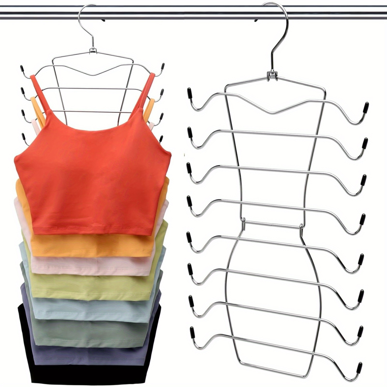 1pc 8 tier foldable metal hanger space saving heavy duty multi layer pant organizer for bras underwear and more ideal for college dorms and home storage dorm room essentials modern hanger design durable construction hangers for clothes