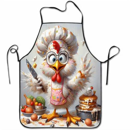 item picture 1pc hand tool printed polyester apron home kitchen baking work apron outdoor bbq painting gardening hairdressing party cooking 20 5 x 28 5 inches 52cm x 73cm