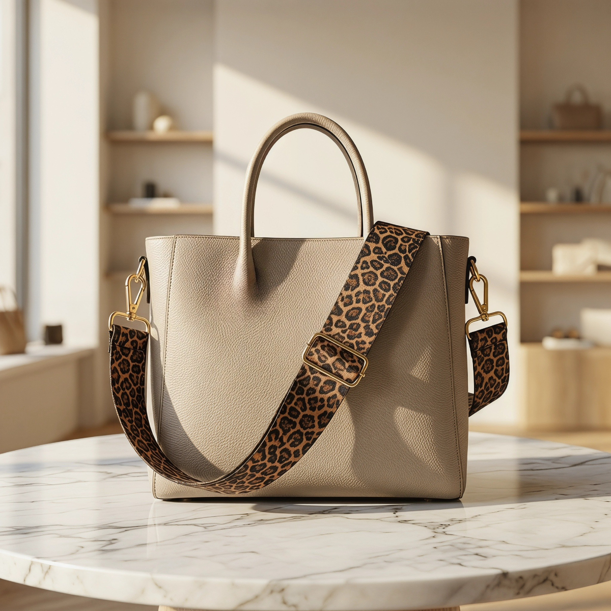 TEMU Correa de repuesto ajustable con estampado de leopardo dorado, adecuada para bolsos y de , correa de desmontable, correa de repuesto para bolso